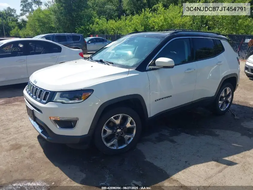 2018 Jeep Compass Limited 4X4 VIN: 3C4NJDCB7JT454791 Lot: 42596394