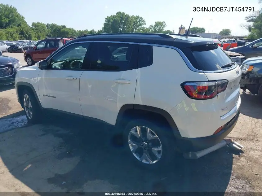 2018 Jeep Compass Limited 4X4 VIN: 3C4NJDCB7JT454791 Lot: 42596394