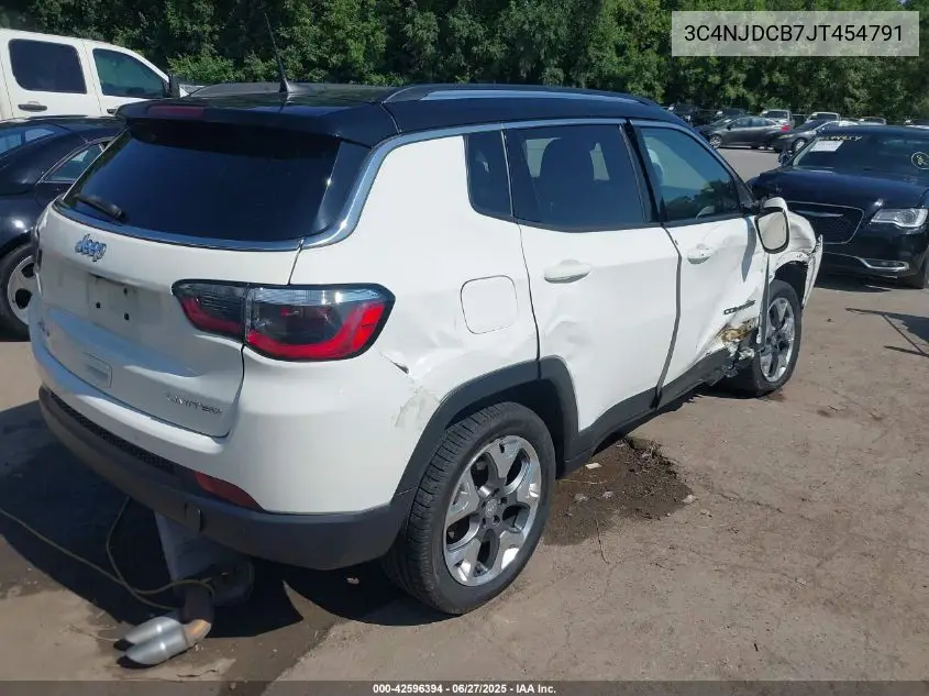 2018 Jeep Compass Limited 4X4 VIN: 3C4NJDCB7JT454791 Lot: 42596394