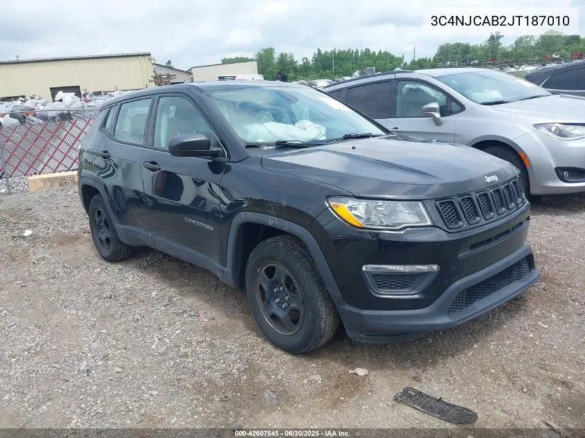 2018 Jeep Compass Sport VIN: 3C4NJCAB2JT187010 Lot: 42607545
