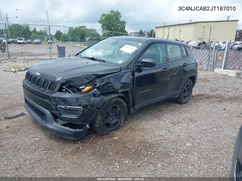2018 Jeep Compass Sport VIN: 3C4NJCAB2JT187010 Lot: 42607545
