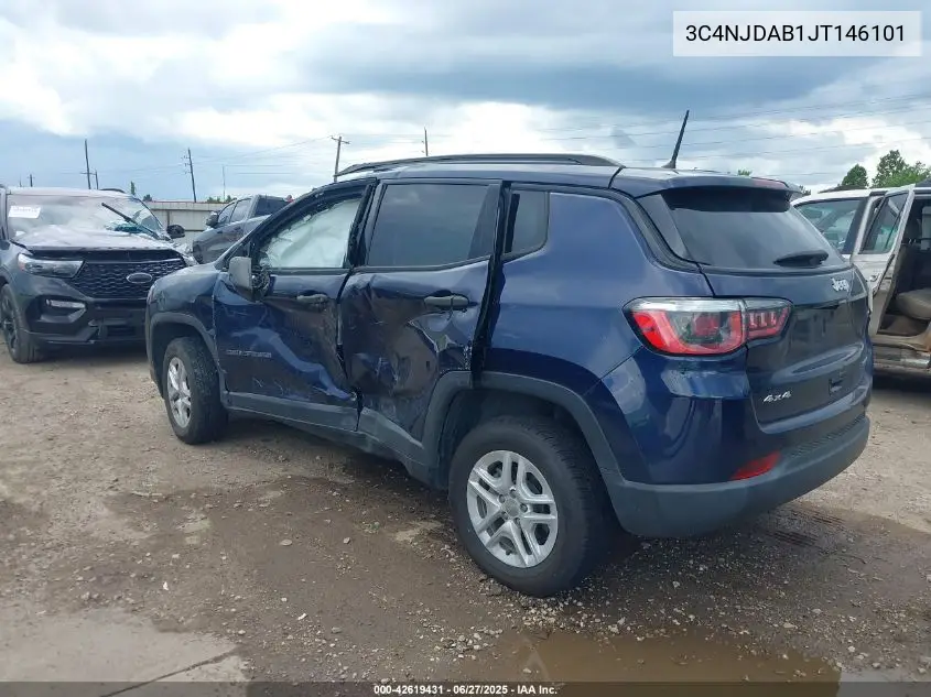2018 Jeep Compass Sport 4X4 VIN: 3C4NJDAB1JT146101 Lot: 42619431