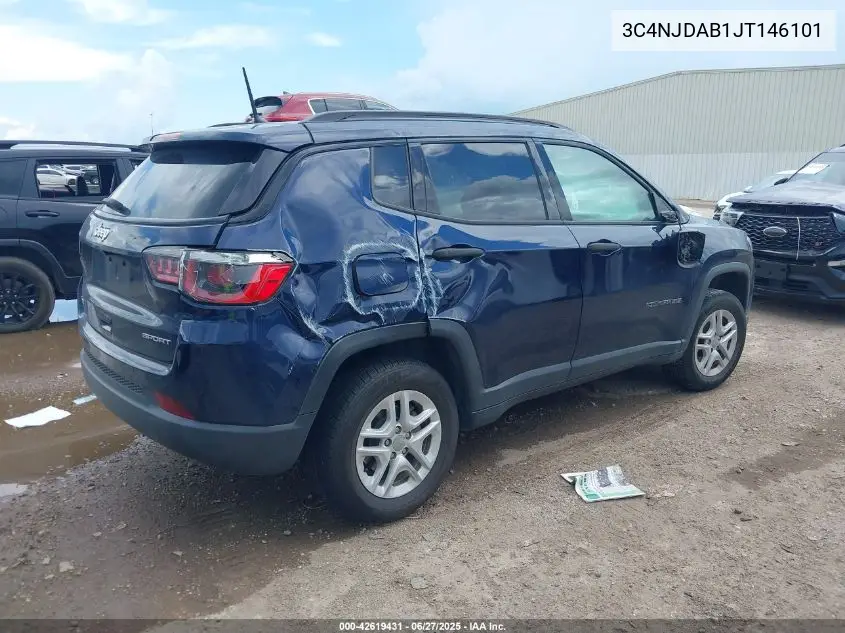 2018 Jeep Compass Sport 4X4 VIN: 3C4NJDAB1JT146101 Lot: 42619431