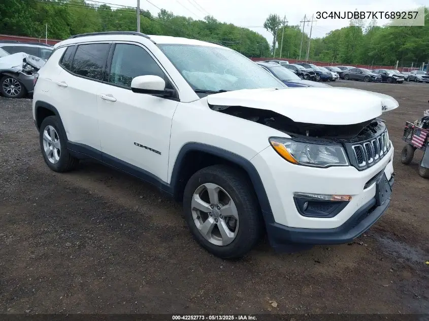 2019 Jeep Compass Latitude 4X4 VIN: 3C4NJDBB7KT689257 Lot: 42252773