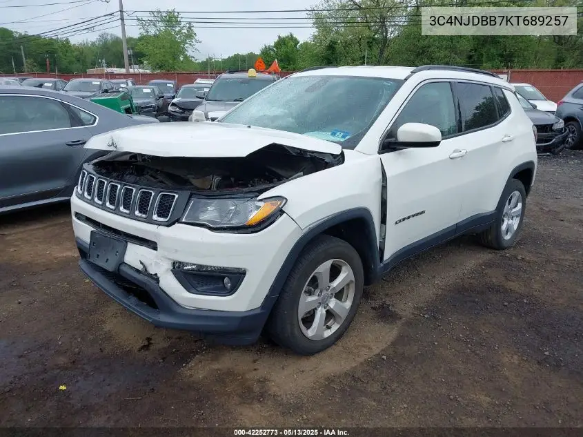 2019 Jeep Compass Latitude 4X4 VIN: 3C4NJDBB7KT689257 Lot: 42252773
