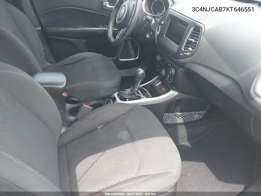 2019 Jeep Compass Sport Fwd VIN: 3C4NJCAB7KT646551 Lot: 42603669