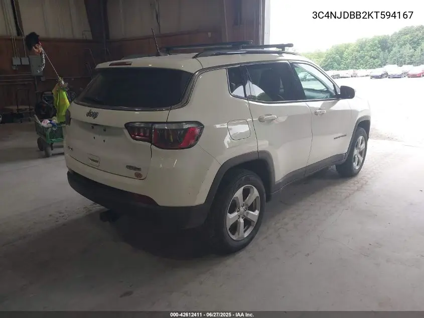 2019 Jeep Compass Latitude 4X4 VIN: 3C4NJDBB2KT594167 Lot: 42612411