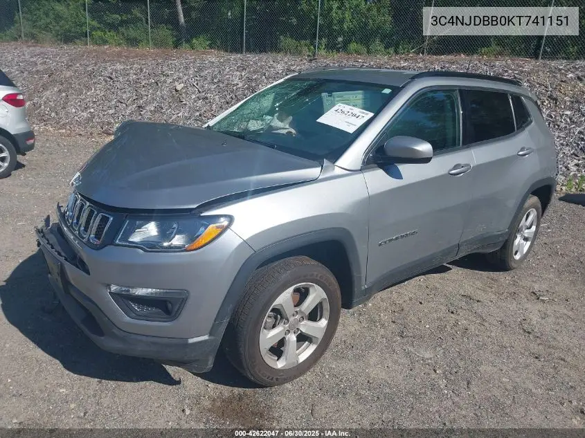 2019 Jeep Compass Latitude 4X4 VIN: 3C4NJDBB0KT741151 Lot: 42622047