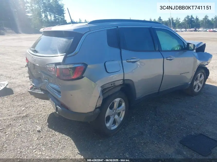 2019 Jeep Compass Latitude 4X4 VIN: 3C4NJDBB0KT741151 Lot: 42622047