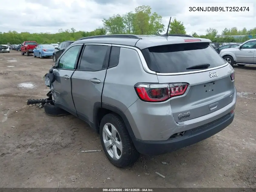 2020 Jeep Compass Latitude 4X4 VIN: 3C4NJDBB9LT252474 Lot: 42245000