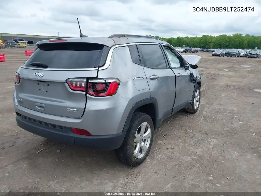 2020 Jeep Compass Latitude 4X4 VIN: 3C4NJDBB9LT252474 Lot: 42245000