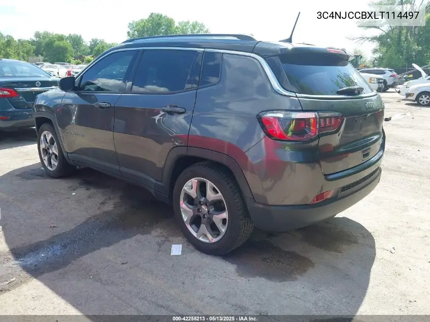 2020 Jeep Compass Limited Fwd VIN: 3C4NJCCBXLT114497 Lot: 42255213