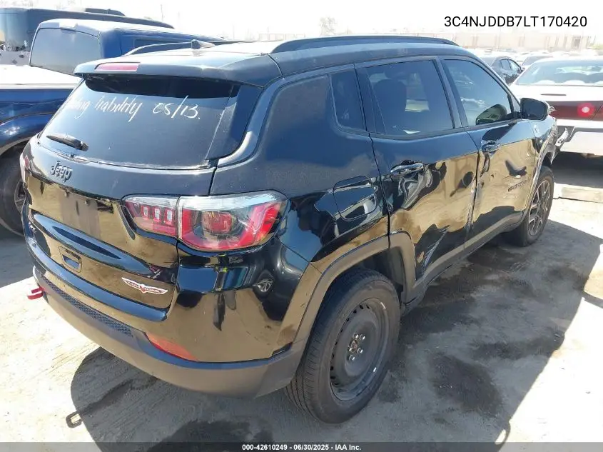 2020 Jeep Compass Trailhawk 4X4 VIN: 3C4NJDDB7LT170420 Lot: 42610249