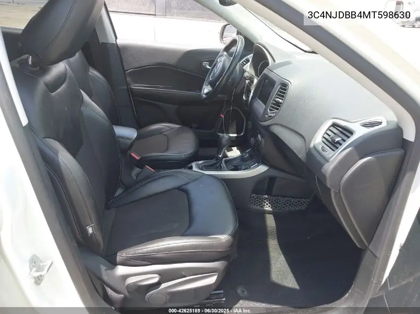 2021 Jeep Compass Latitude VIN: 3C4NJDBB4MT598630 Lot: 42625189