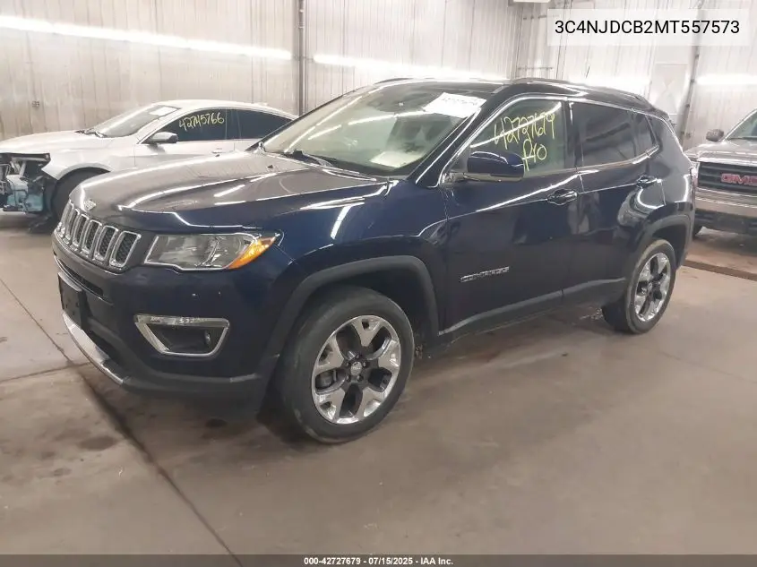 2021 Jeep Compass Limited 4X4 VIN: 3C4NJDCB2MT557573 Lot: 42727679