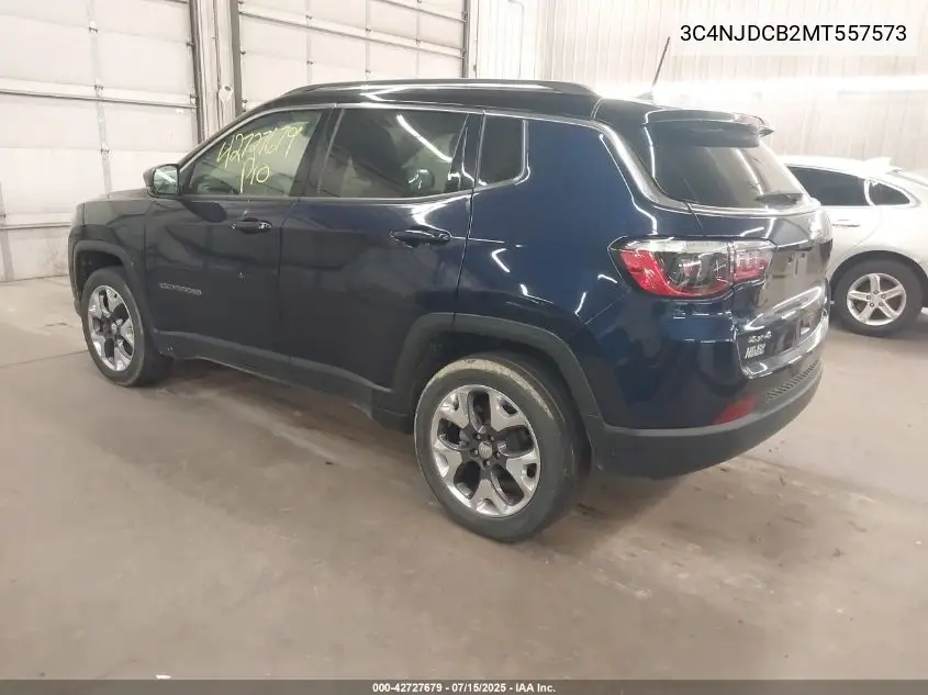 2021 Jeep Compass Limited 4X4 VIN: 3C4NJDCB2MT557573 Lot: 42727679