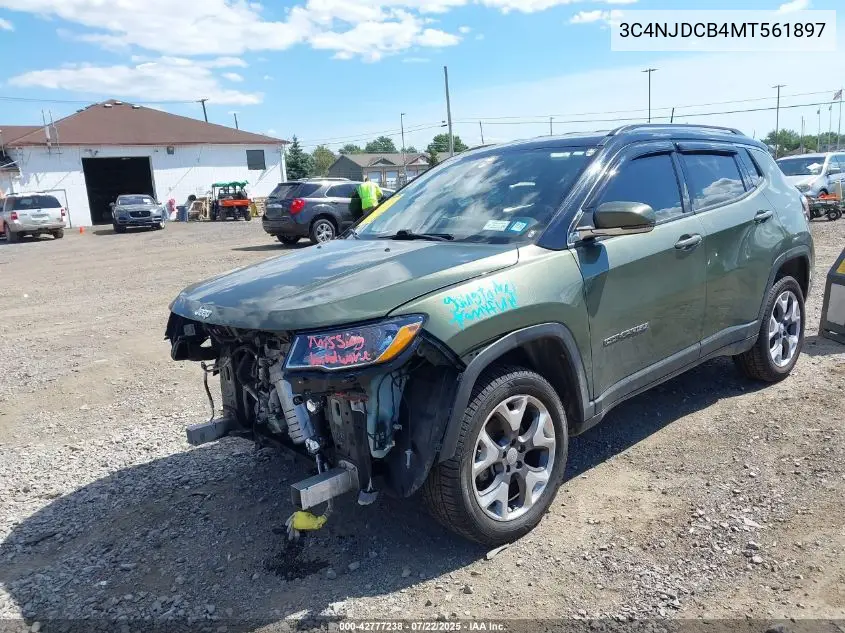 2021 Jeep Compass Limited 4X4 VIN: 3C4NJDCB4MT561897 Lot: 42777238