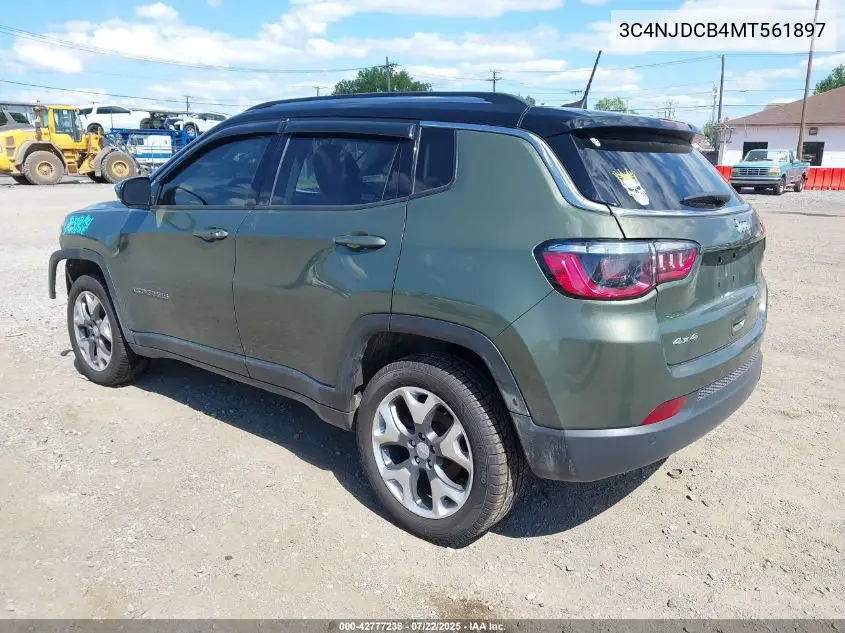 2021 Jeep Compass Limited 4X4 VIN: 3C4NJDCB4MT561897 Lot: 42777238