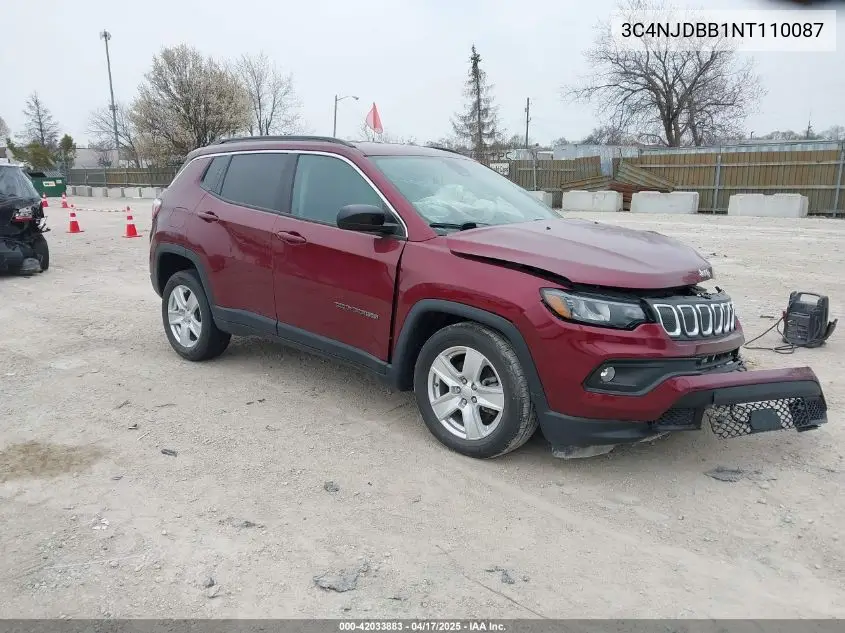 2022 Jeep Compass Latitude 4X4 VIN: 3C4NJDBB1NT110087 Lot: 42033883