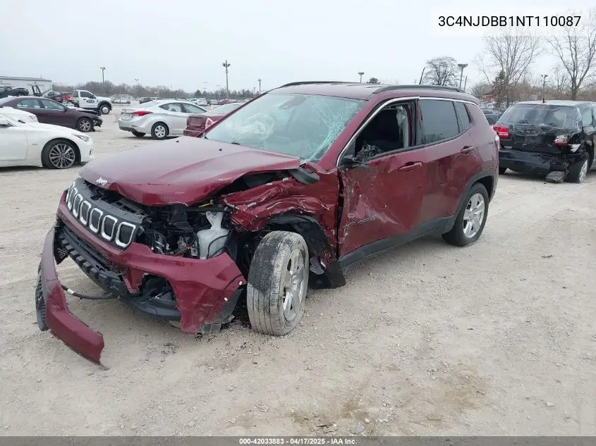 2022 Jeep Compass Latitude 4X4 VIN: 3C4NJDBB1NT110087 Lot: 42033883