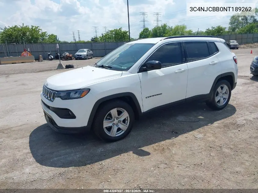 2022 Jeep Compass Latitude Fwd VIN: 3C4NJCBB0NT189262 Lot: 42247427