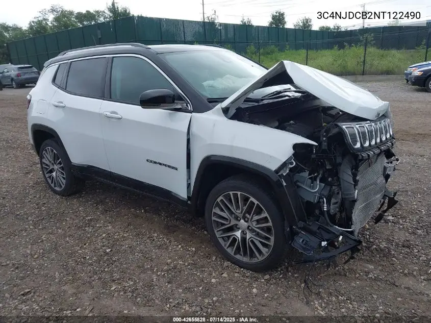 2022 Jeep Compass Limited 4X4 VIN: 3C4NJDCB2NT122490 Lot: 42655828
