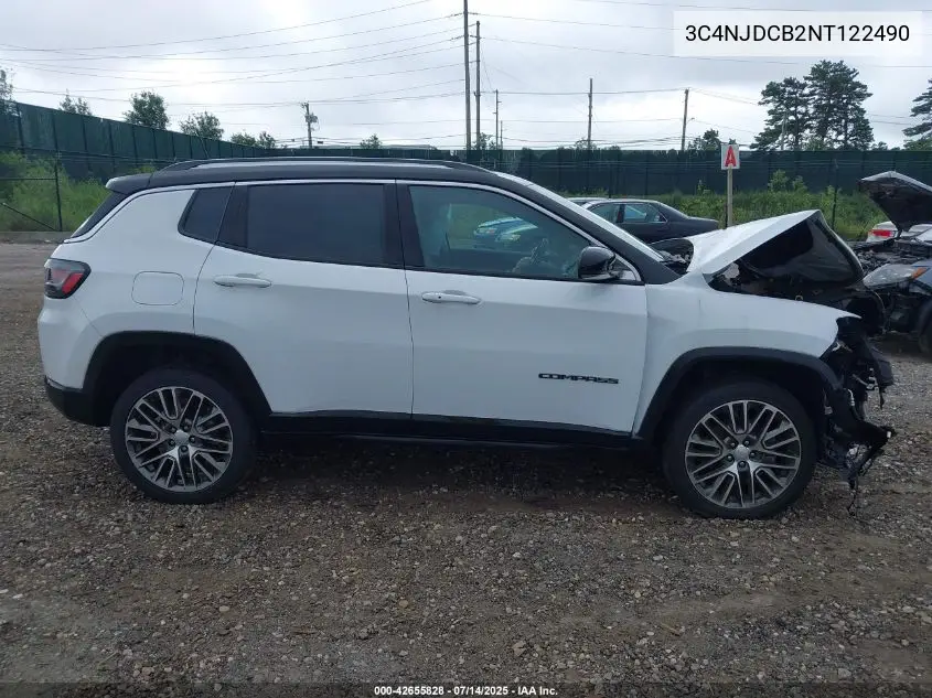 2022 Jeep Compass Limited 4X4 VIN: 3C4NJDCB2NT122490 Lot: 42655828