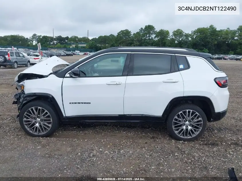 2022 Jeep Compass Limited 4X4 VIN: 3C4NJDCB2NT122490 Lot: 42655828