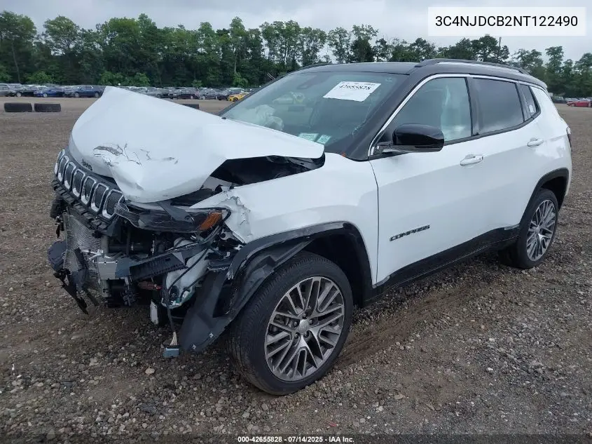 2022 Jeep Compass Limited 4X4 VIN: 3C4NJDCB2NT122490 Lot: 42655828