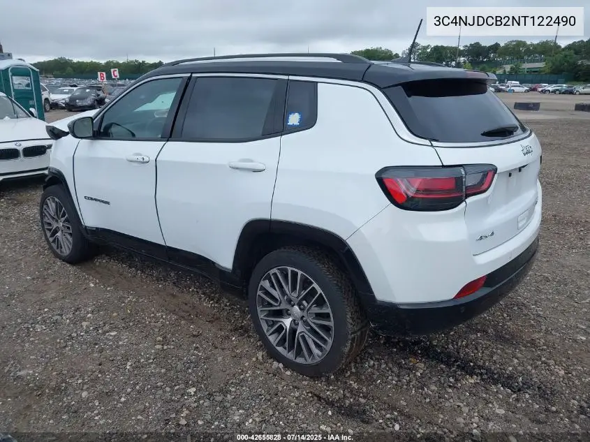 2022 Jeep Compass Limited 4X4 VIN: 3C4NJDCB2NT122490 Lot: 42655828
