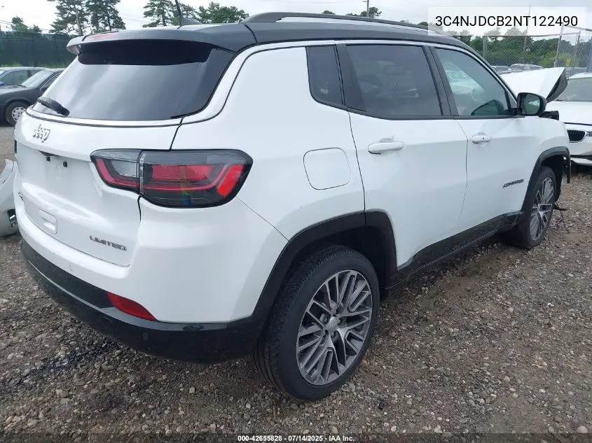 2022 Jeep Compass Limited 4X4 VIN: 3C4NJDCB2NT122490 Lot: 42655828