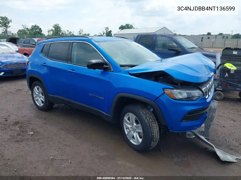 2022 Jeep Compass Latitude 4X4 VIN: 3C4NJDBB4NT136599 Lot: 42698364