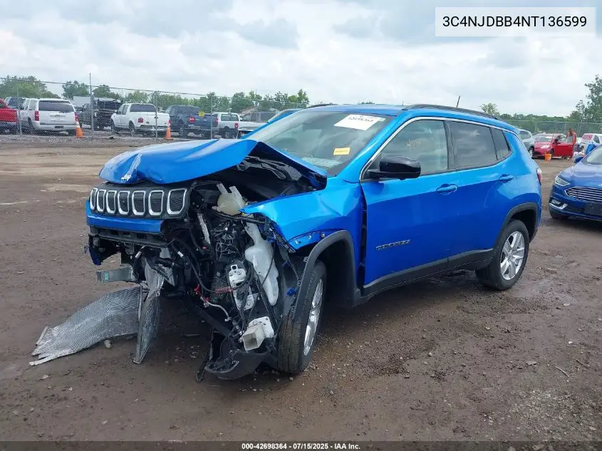 2022 Jeep Compass Latitude 4X4 VIN: 3C4NJDBB4NT136599 Lot: 42698364