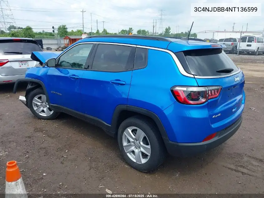 2022 Jeep Compass Latitude 4X4 VIN: 3C4NJDBB4NT136599 Lot: 42698364