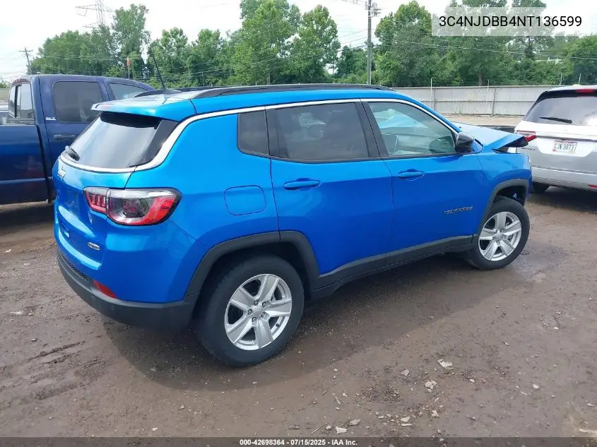 2022 Jeep Compass Latitude 4X4 VIN: 3C4NJDBB4NT136599 Lot: 42698364