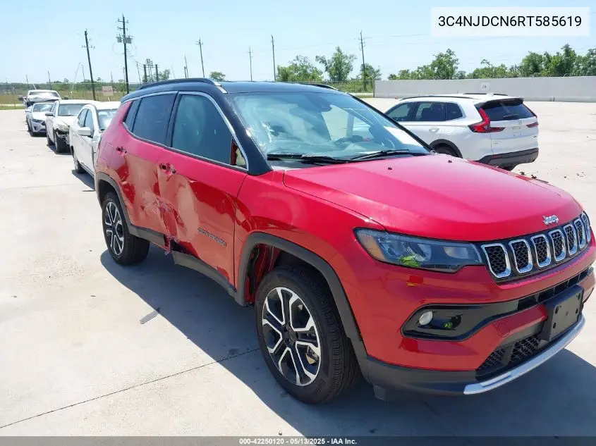 2024 Jeep Compass Limited 4X4 VIN: 3C4NJDCN6RT585619 Lot: 42250120