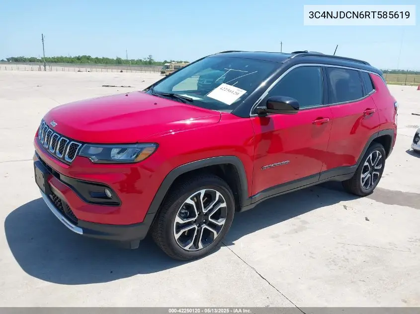2024 Jeep Compass Limited 4X4 VIN: 3C4NJDCN6RT585619 Lot: 42250120