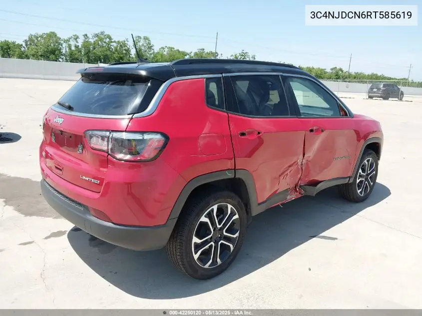 2024 Jeep Compass Limited 4X4 VIN: 3C4NJDCN6RT585619 Lot: 42250120