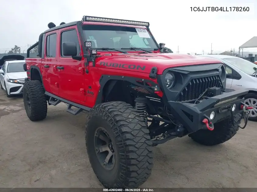 2020 Jeep Gladiator Rubicon 4X4 VIN: 1C6JJTBG4LL178260 Lot: 42602460