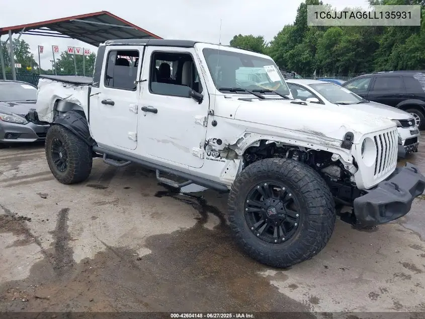 2020 Jeep Gladiator Sport VIN: 1C6JJTAG6LL135931 Lot: 42604148