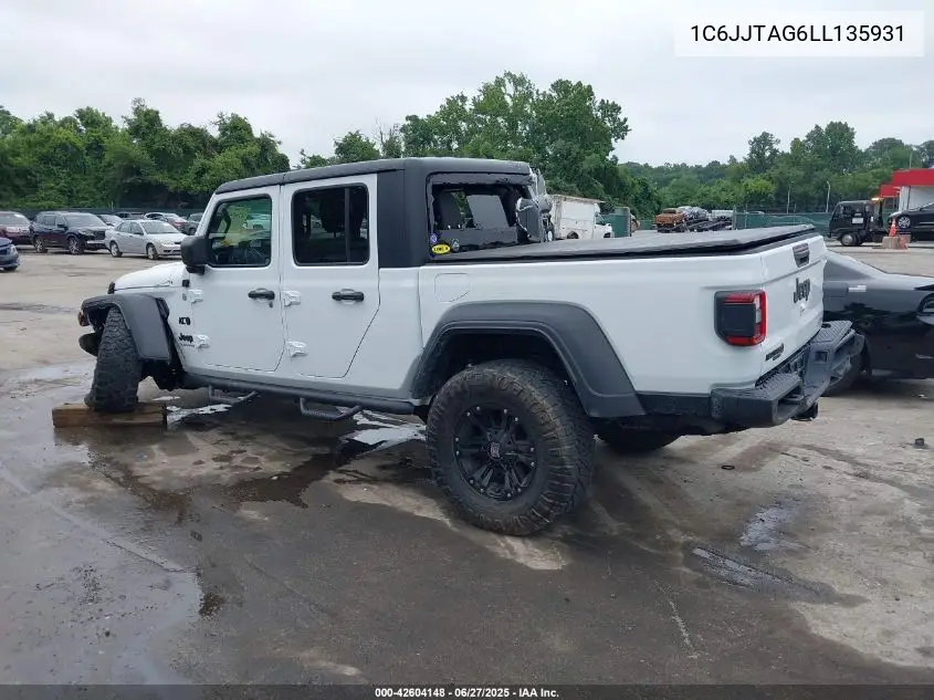 2020 Jeep Gladiator Sport VIN: 1C6JJTAG6LL135931 Lot: 42604148