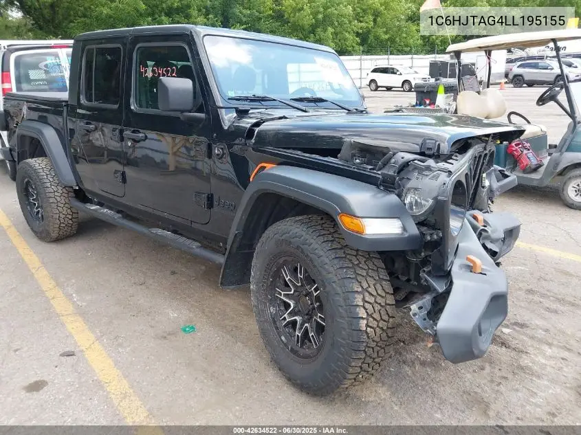 2020 Jeep Gladiator Sport 4X4 VIN: 1C6HJTAG4LL195155 Lot: 42634522