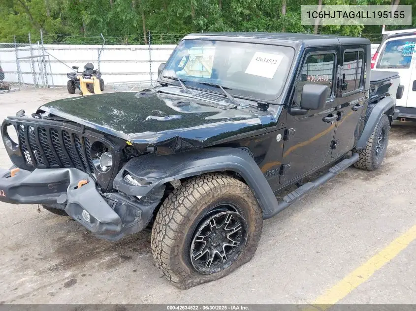 2020 Jeep Gladiator Sport 4X4 VIN: 1C6HJTAG4LL195155 Lot: 42634522