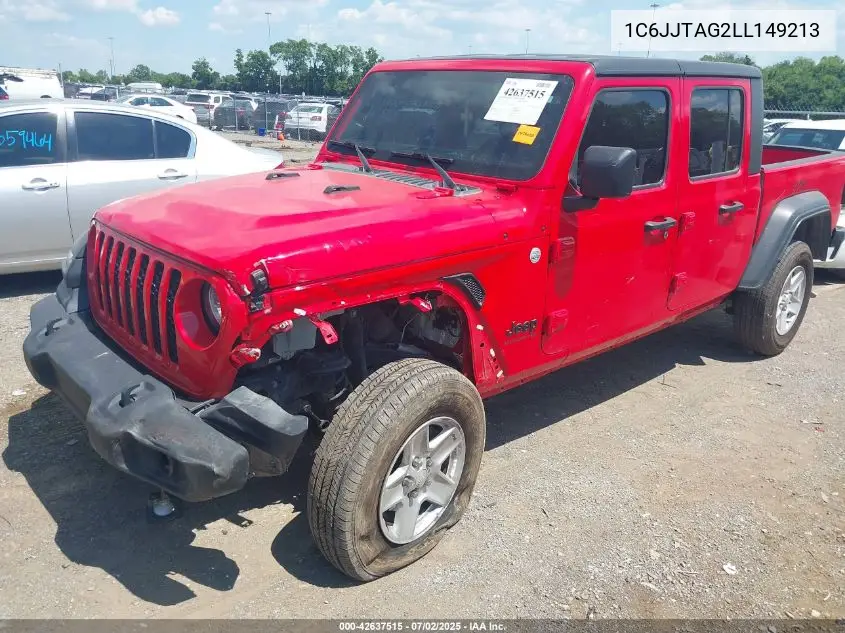 2020 Jeep Gladiator Sport S 4X4 VIN: 1C6JJTAG2LL149213 Lot: 42637515