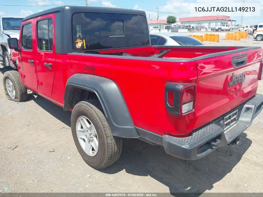 2020 Jeep Gladiator Sport S 4X4 VIN: 1C6JJTAG2LL149213 Lot: 42637515