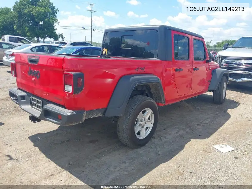 2020 Jeep Gladiator Sport S 4X4 VIN: 1C6JJTAG2LL149213 Lot: 42637515