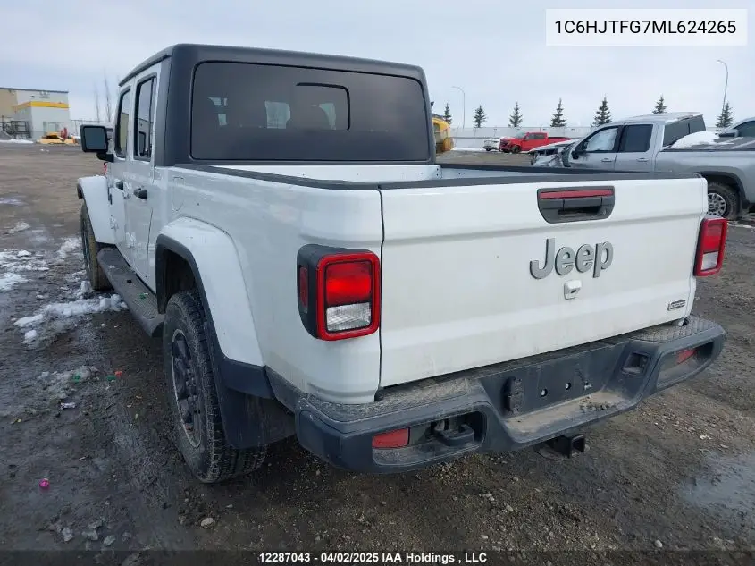2021 Jeep Gladiator Overland VIN: 1C6HJTFG7ML624265 Lot: 12287043