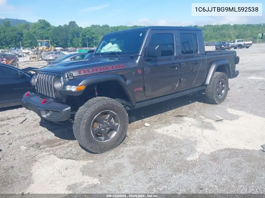 2021 Jeep Gladiator Rubicon 4X4 VIN: 1C6JJTBG9ML592538 Lot: 42206035