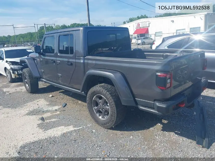 2021 Jeep Gladiator Rubicon 4X4 VIN: 1C6JJTBG9ML592538 Lot: 42206035