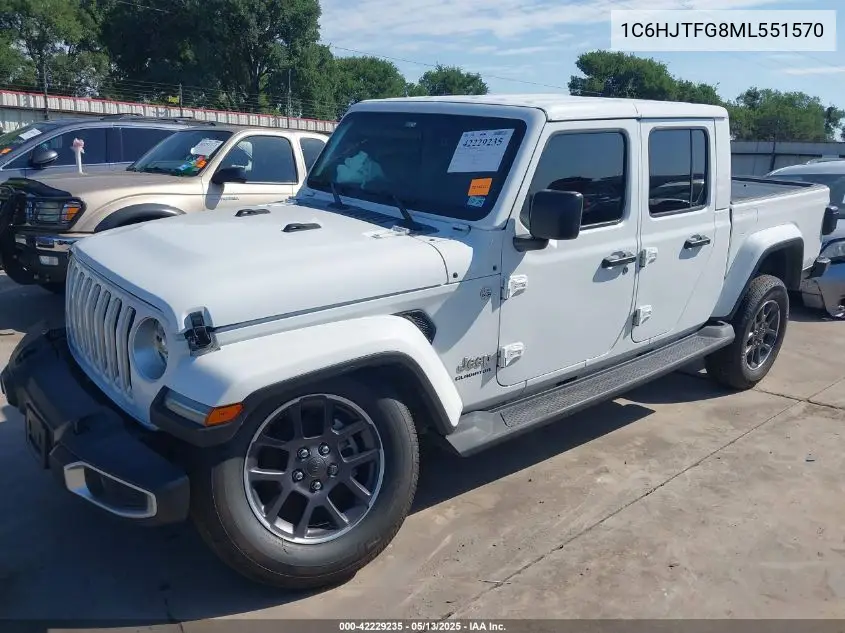 2021 Jeep Gladiator Overland 4X4 VIN: 1C6HJTFG8ML551570 Lot: 42229235